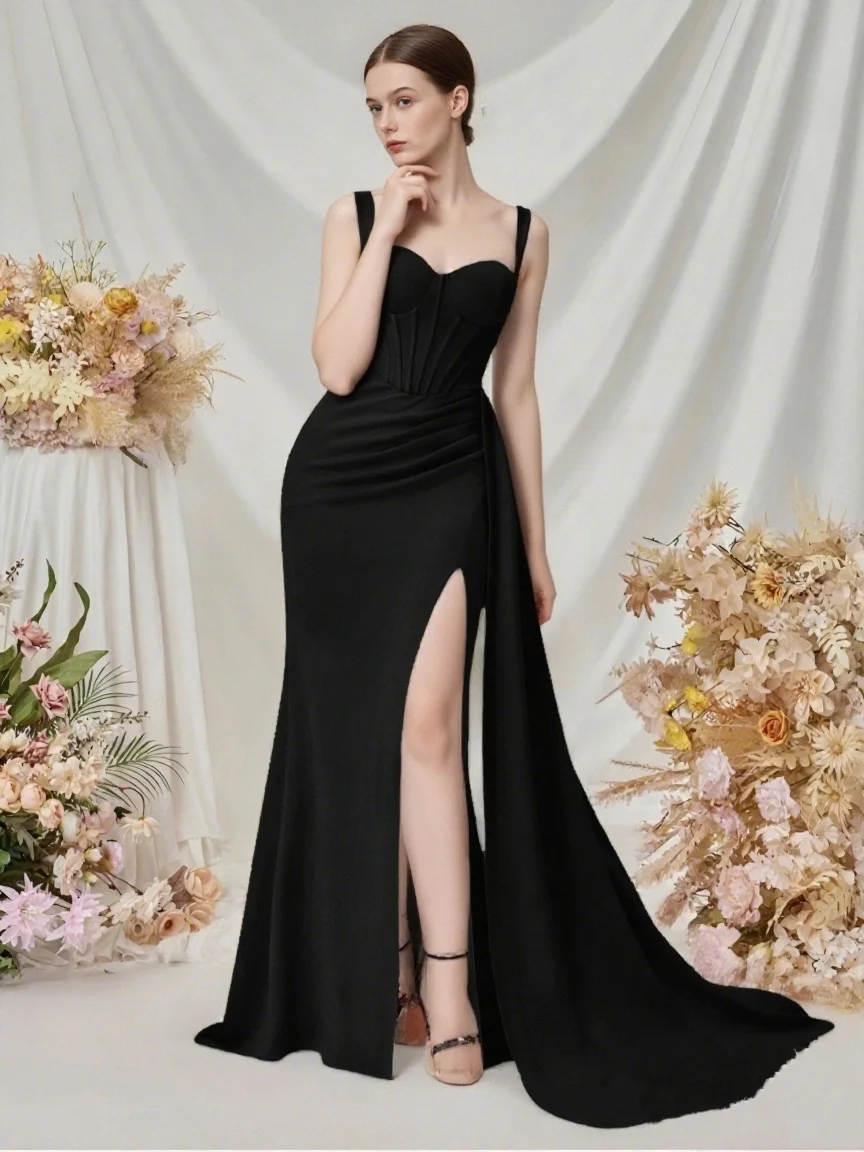 elegant and stylish new women's long evening dress hip hugging and slimming with natural waist for parties elegant and stylish new women's long evening dress hip hugging and slimming with natural waist for parties