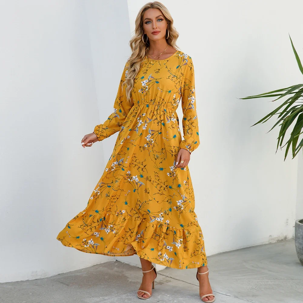 2023 sping summer bohemian women maxi dress casual long sleeve high waist beach woman chiffon dresses floral vestidoes mujer new 2023 sping summer bohemian women maxi dress casual long sleeve high waist beach woman chiffon dresses floral vestidoes mujer new