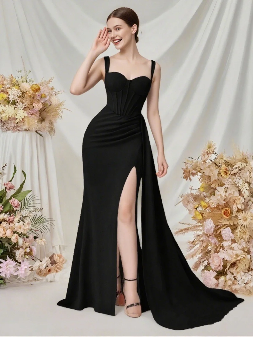 elegant and stylish new women's long evening dress hip hugging and slimming with natural waist for parties elegant and stylish new women's long evening dress hip hugging and slimming with natural waist for parties