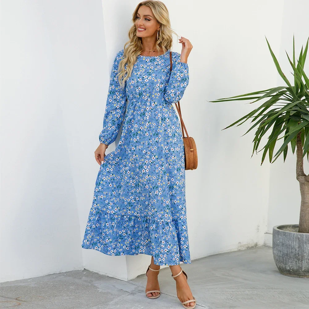 2023 sping summer bohemian women maxi dress casual long sleeve high waist beach woman chiffon dresses floral vestidoes mujer new 2023 sping summer bohemian women maxi dress casual long sleeve high waist beach woman chiffon dresses floral vestidoes mujer new