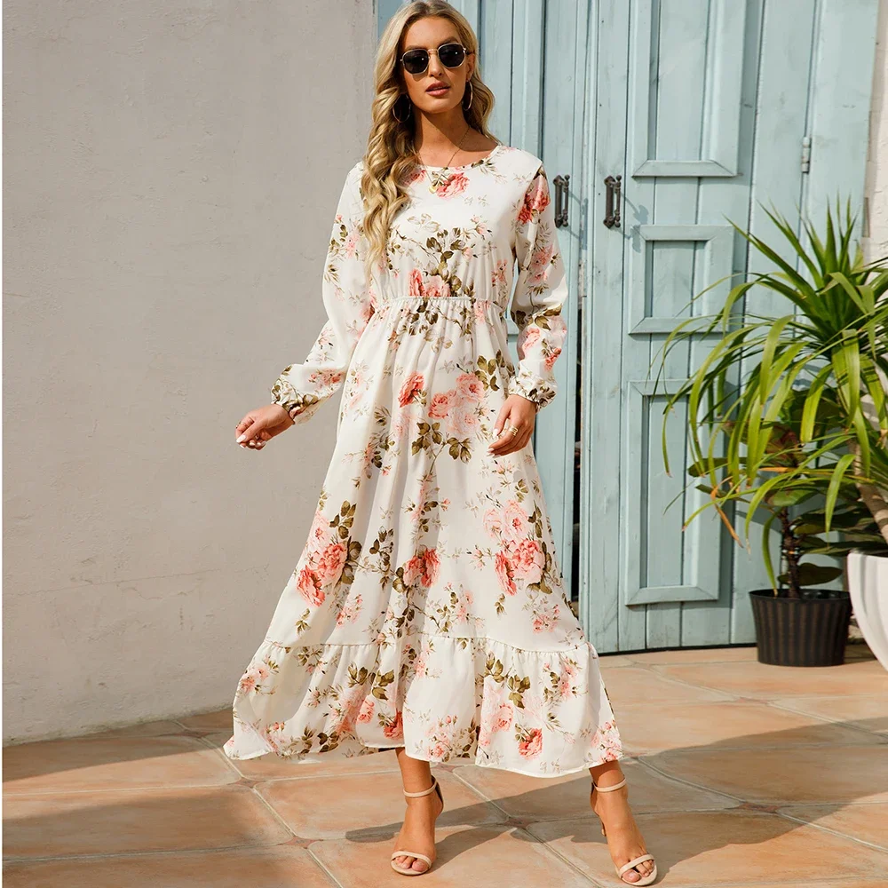 2023 sping summer bohemian women maxi dress casual long sleeve high waist beach woman chiffon dresses floral vestidoes mujer new 2023 sping summer bohemian women maxi dress casual long sleeve high waist beach woman chiffon dresses floral vestidoes mujer new